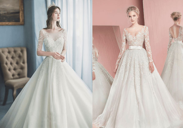 váy cưới dài tay mẫu váy cưới đẹp nhất 2020